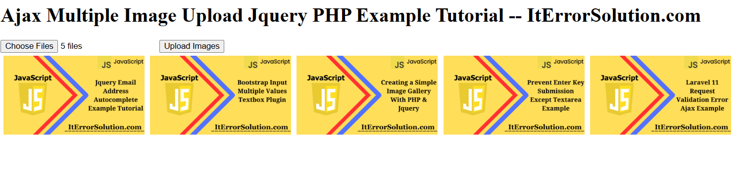 Ajax Multiple Image Upload Jquery PHP Example Tutorial