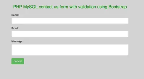 Bootstrap PHP Contact Form With Validation Example Tutorial