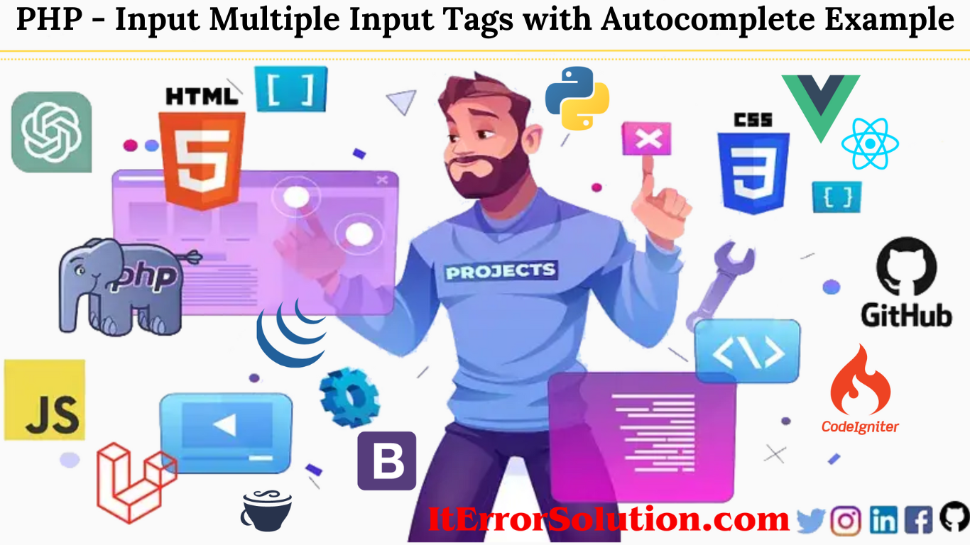 PHP - Input Multiple Input Tags with Autocomplete Example