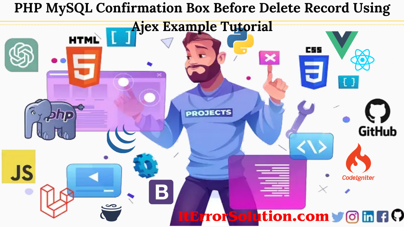 PHP MySQL Confirmation Box Before Delete Record Using Ajex Example Tutorial