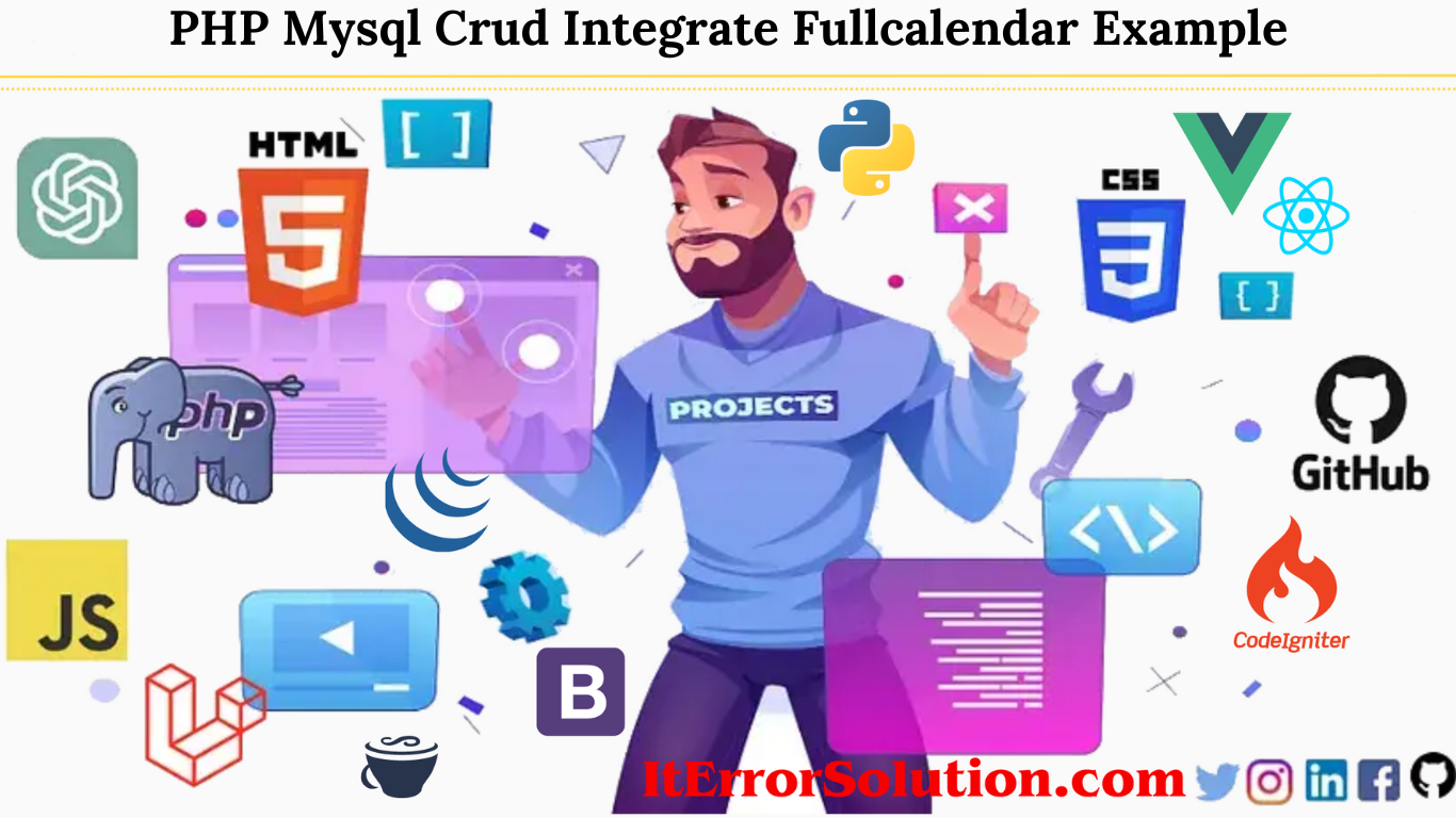 PHP Mysql Crud Integrate Fullcalendar Example